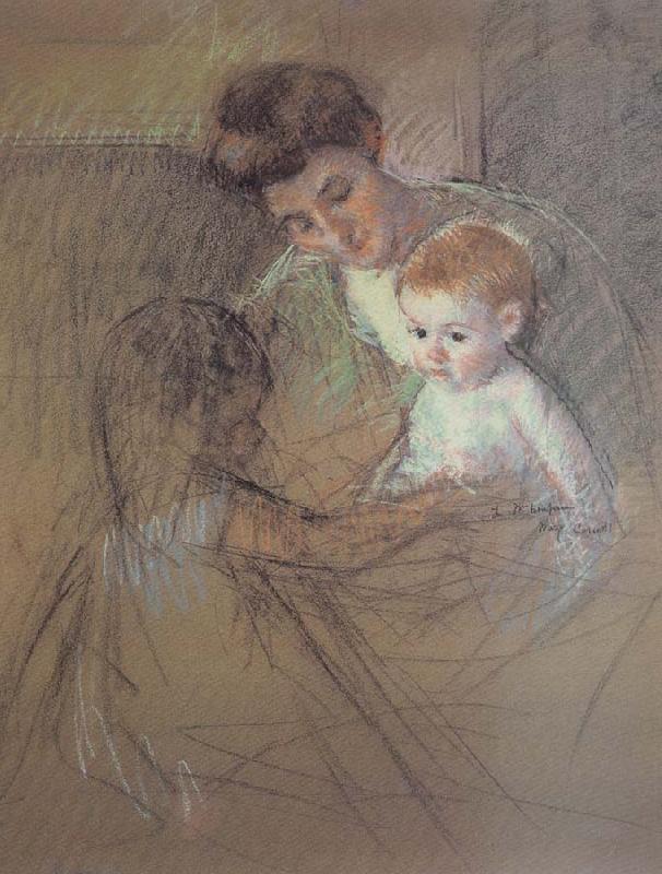 Study of Mother and kid, Mary Cassatt